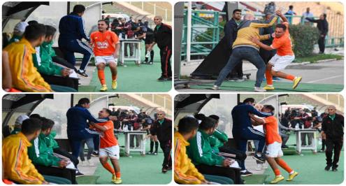 من زاوية أخرى.. شاهد اعتداء لاعب المنصورة على مدربه علاء نوح (صور)